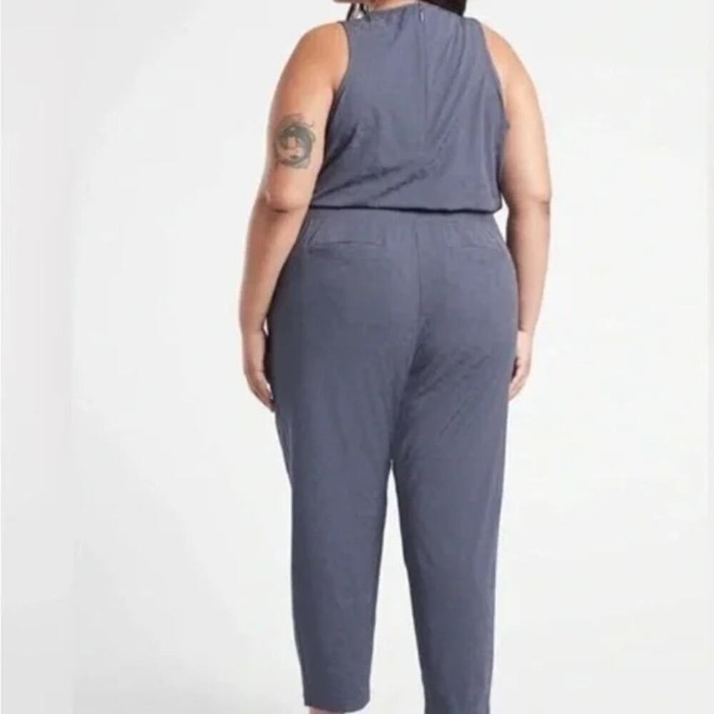 NEW Athleta Brooklyn Textured Jumpsuit Women's Plus Size 26 Gray Violet Purple - Picture 2 of 13